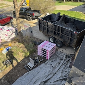 Roofing and insulation materials delivered for home improvement project