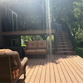 New deck construction paired with structural siding improvements