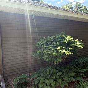 Structural siding installation detail on residential home exterior
