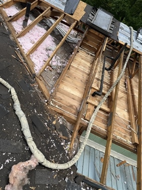 Roof valley repairs completed before new roofing installation