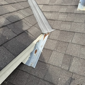 New flashing installed to improve roof waterproofing