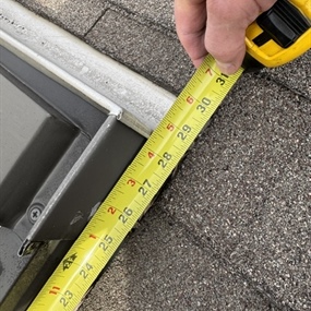 Measuring skylight opening to ensure proper roof fitment